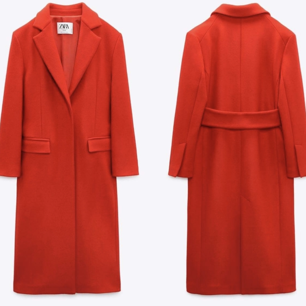 ZARA RED WOOL BLEND COAT LIMITED EDITION M NWT